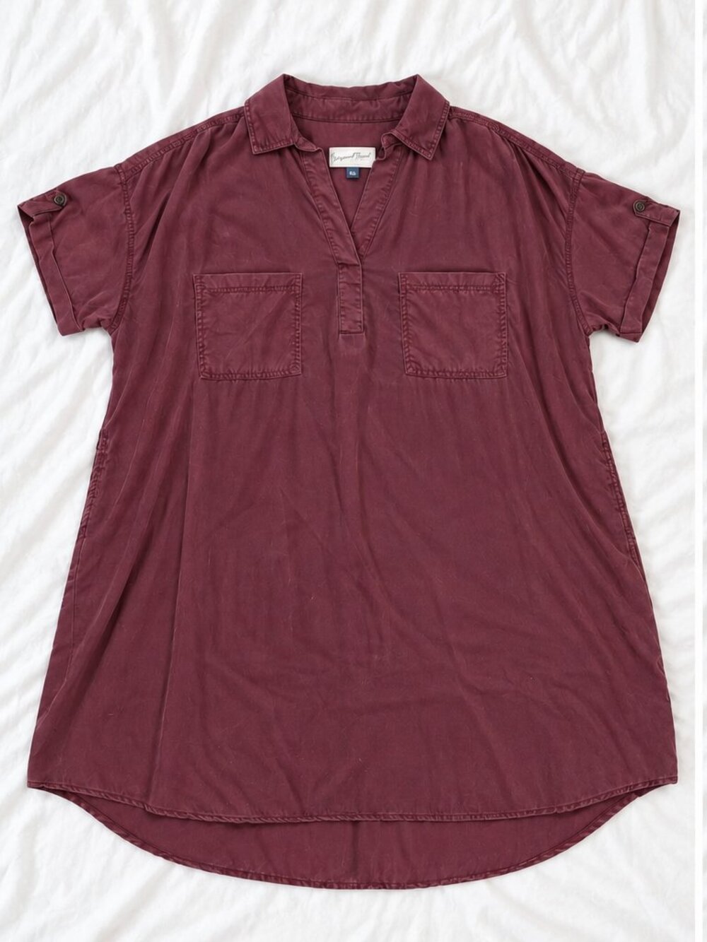 Universal Thread Burgundy Oversized Shirt Dress Tunic 2XL